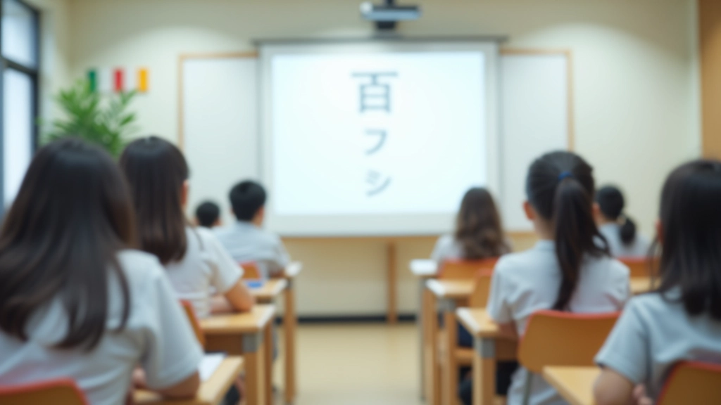 Moderní japonský učebna s žáky učícími se základní matematiku a čísla