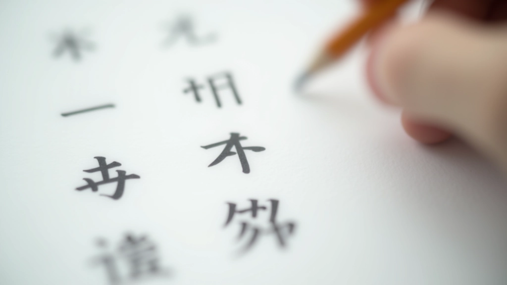 Srovnání znaků hiragany a katakany napsaných tužkou na papíře